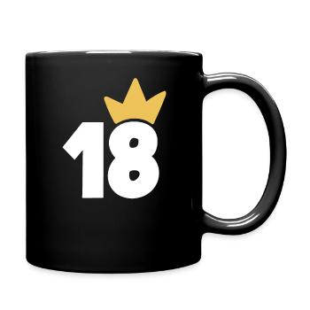 18 Krone Nummer 18 - Tasse einfarbig - Schwarz - Rechts
