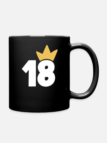 18 Krone Nummer 18 - Tasse einfarbig - Schwarz
