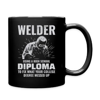 Welding Welder Metal Construction Ironworker - Full Colour Mug - black - Right