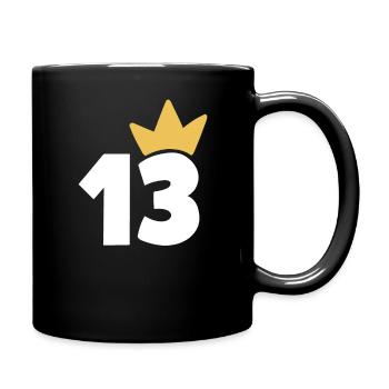 13 Crown number 13 - Full Colour Mug - black - Right
