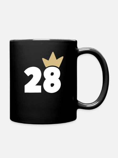 28 Krone Nummer 28 - Tasse einfarbig - Schwarz