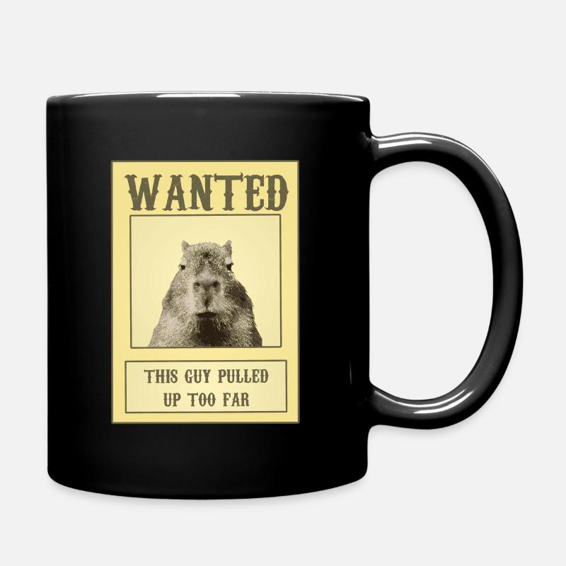 Affiche recherchée Capybara Ok Je Tire Vers le Haut Mème - Mug uni - noir