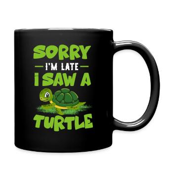 Turtle Sorry dans Late Turtle Design - Mug uni - noir - Droite