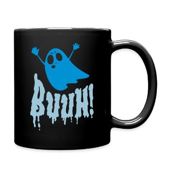Kleines Grusel Gespenst - Tasse einfarbig - Schwarz - Rechts