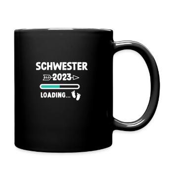 Schwester 2023 - Tasse einfarbig - Schwarz - Rechts
