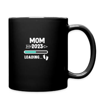 Mom 2023 loading... / Mama 2023 - Tasse einfarbig - Schwarz - Rechts