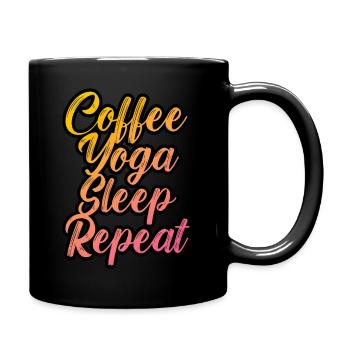 Café yoga sommeil répétition - Mug uni - noir - Droite