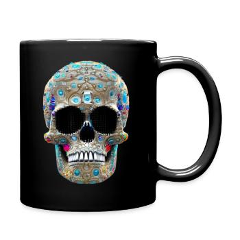 Jewelled skull - Full Colour Mug - black - Right