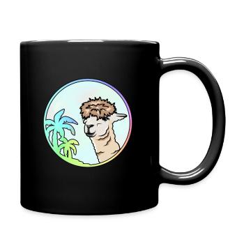 World of Lama - Tasse einfarbig - Schwarz - Rechts