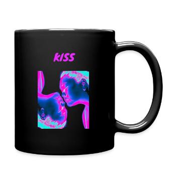Kiss Kuss Love Liebe - Full Colour Mug - black - Right