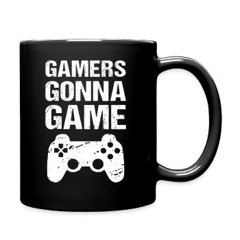 Gamers going to Game Gaming Quote Gamer - Full Colour Mug - black - Right
