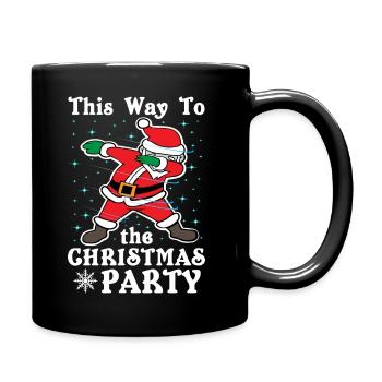 Par ici pour la fête de Noël - Mug uni - noir - Droite