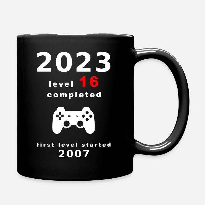 2007 geboren und 2023 den 16. Geburtstag feiern - Tasse einfarbig - Schwarz
