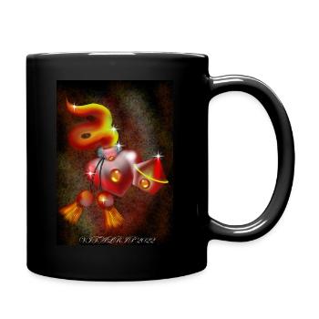 coeur flame FLACON - Mug uni - noir - Droite