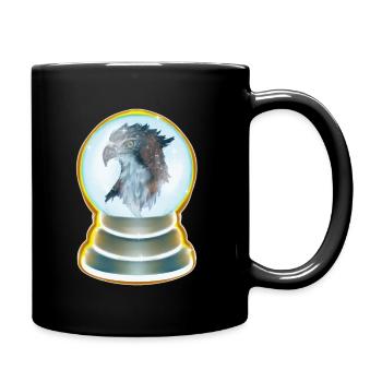 Adlerkopf-Schneeball - Tasse einfarbig - Schwarz - Rechts