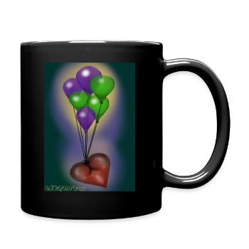 cœur - Mug uni - noir - Droite