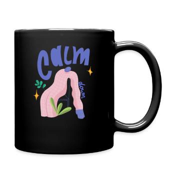 Calm down - Tasse einfarbig - Schwarz - Rechts