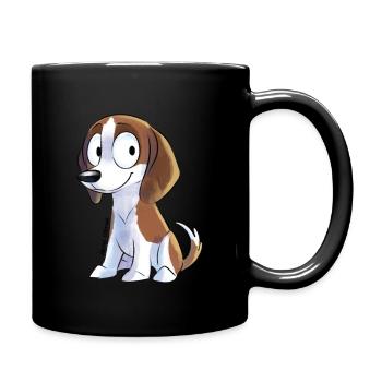 Chibi Beagle - Tasse einfarbig - Schwarz - Rechts