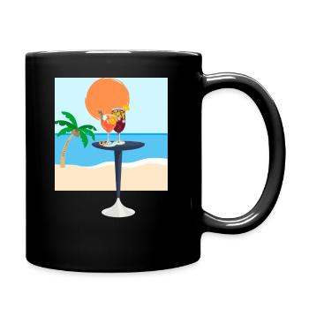 Sommer - Tasse einfarbig - Schwarz - Rechts