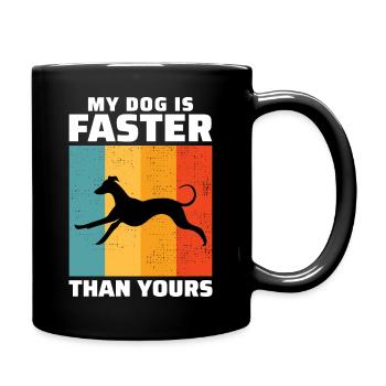 Greyhound Racing Dog Pet Race Animal Racer - Full Colour Mug - black - Right