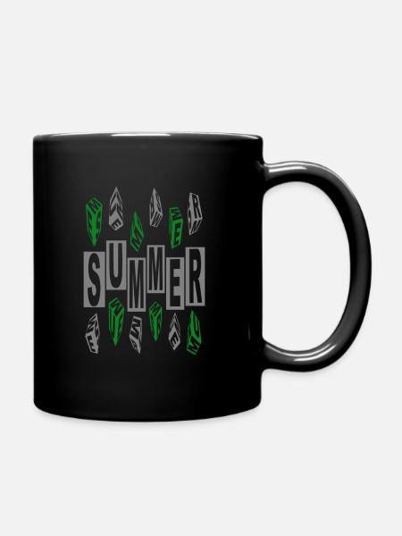Summer dynamisch grün-grau - Tasse einfarbig - Schwarz