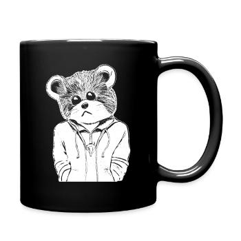 Niedlicher Teddybär zum Mitnehmen für Jung und Alt - Tasse einfarbig - Schwarz - Rechts