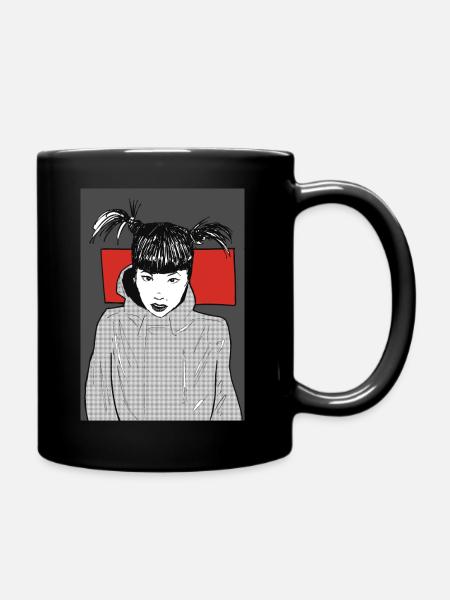 wild hair - Full Colour Mug - black