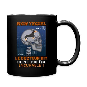 Citation Humour teckel radiographie - Mug uni - noir - Droite