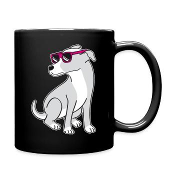 Dog with sunglasses - Full Colour Mug - black - Right