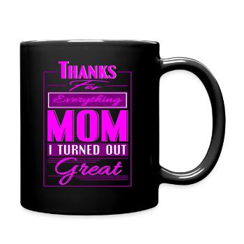 Drôle de conception de chemise. Merci maman.. - Mug uni - noir - Droite