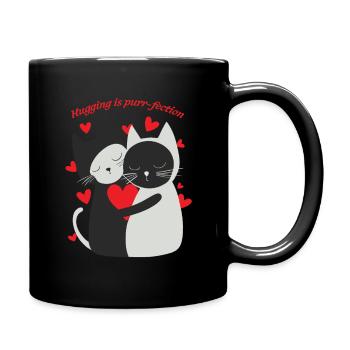 Hugging is purr-fection - Full Colour Mug - black - Right