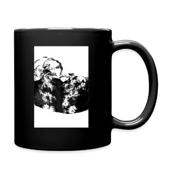 Abstract Flower Fine Art BW photography - Full Colour Mug - black - Right