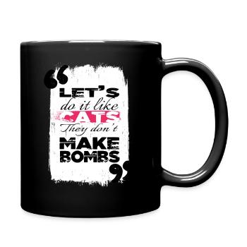 fun sayings heart quote flower power global peace - Tasse einfarbig - Schwarz - Rechts
