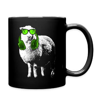 Schaaf Tierfans Kopfhörer Sonnenbrille Zoo Schaafl - Tasse einfarbig - Schwarz - Rechts