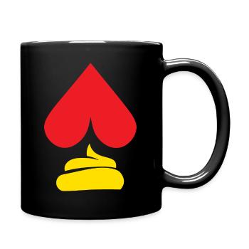 Gebrochenes Herz - Tasse einfarbig - Schwarz - Rechts
