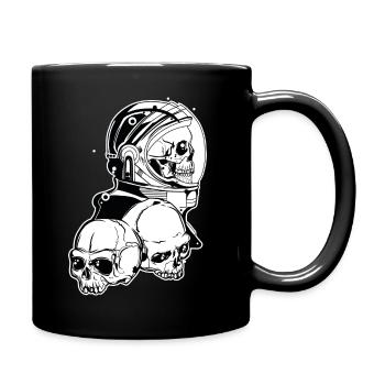 Skull Astronaut // Spaceman // Illustration - Full Colour Mug - black - Right