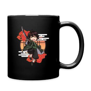 Garçon samouraï chibi avec katana - Mug uni - noir - Droite