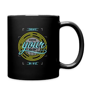 Erschaffe deine Gedanken - Tasse einfarbig - Schwarz - Rechts