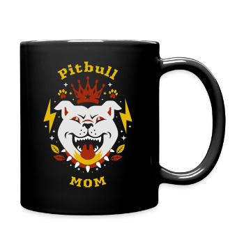 Pitbull Mom - Tasse einfarbig - Schwarz - Rechts