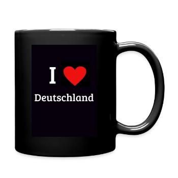 I love Deutschland - Tasse einfarbig - Schwarz - Rechts