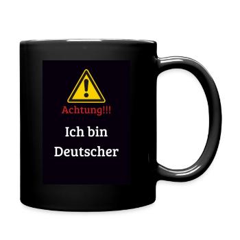 Achtung Ich bin deutscher - Tasse einfarbig - Schwarz - Rechts