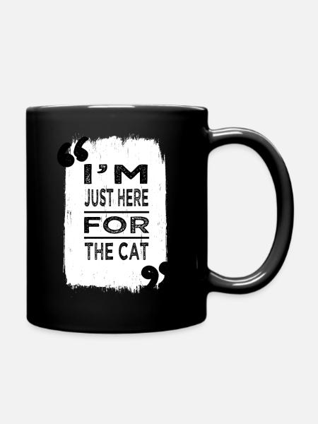 Mammal Rainbow Cat Valentines Day Pet Cat - Full Colour Mug - black