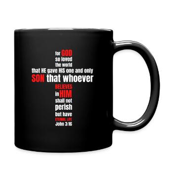 John 3:16 (in white) - Full Colour Mug - black - Right
