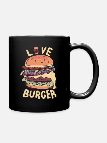 Liebe Burger - Tasse einfarbig - Schwarz