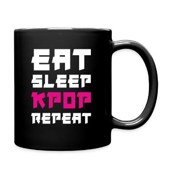 Eat Sleep K-Pop Repeat - Full Colour Mug - black - Right