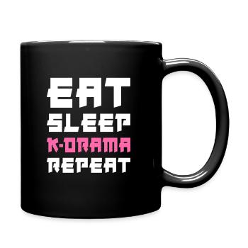 Manger dormir K-Drama Répéter - Mug uni - noir - Droite