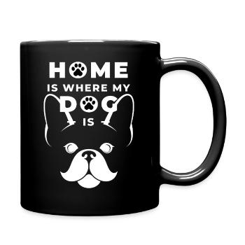 Home is where my dog is - Full Colour Mug - black - Right