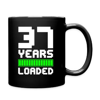 37 Years Loaded 37th Birthday - Full Colour Mug - black - Right