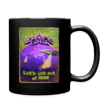 Retro style Magazine Cover SpaceCaptain Issue 4 - Full Colour Mug - black - Right