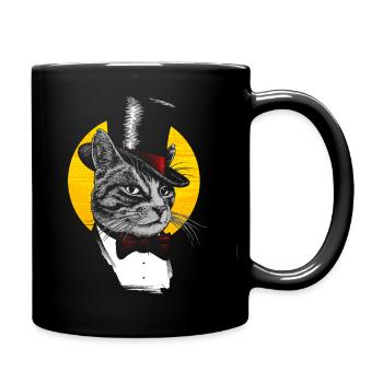 Smoking Katze T-Shirt - Tasse einfarbig - Schwarz - Rechts